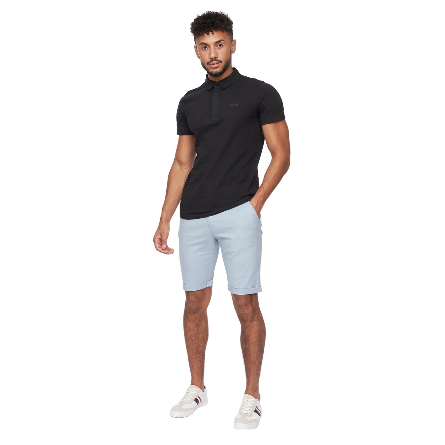 Ice Blue - Side - Crosshatch Mens Sinwood Chino Shorts