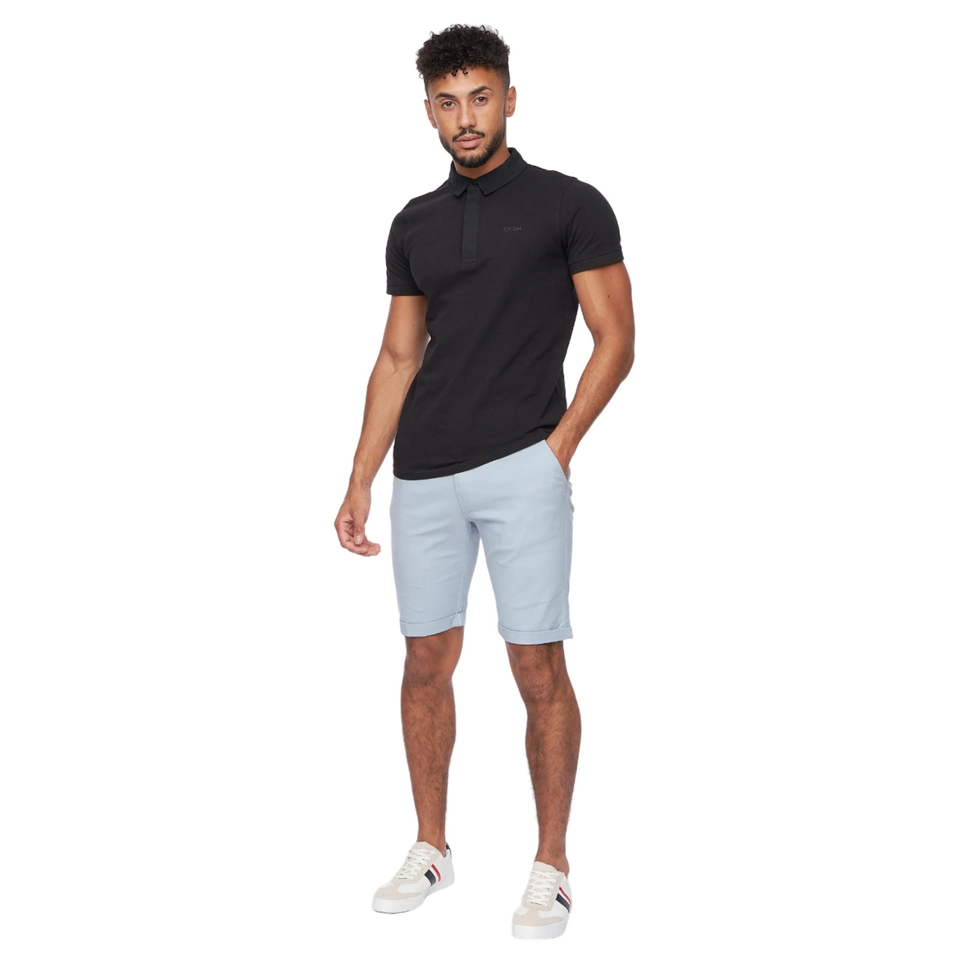 Ice Blue - Side - Crosshatch Mens Sinwood Chino Shorts