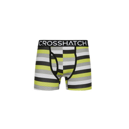 Lime-Black-Grey - Back - Crosshatch Mens Crystaline Boxer Shorts (Pack of 3)