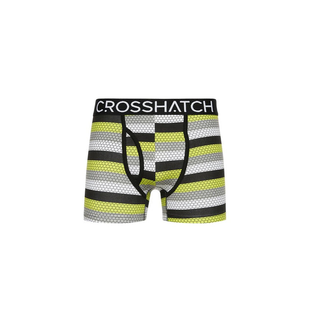 Lime-Black-Grey - Back - Crosshatch Mens Crystaline Boxer Shorts (Pack of 3)
