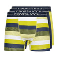 Yellow-Navy-White - Front - Crosshatch Mens Avocet Boxer Shorts (Pack of 3)