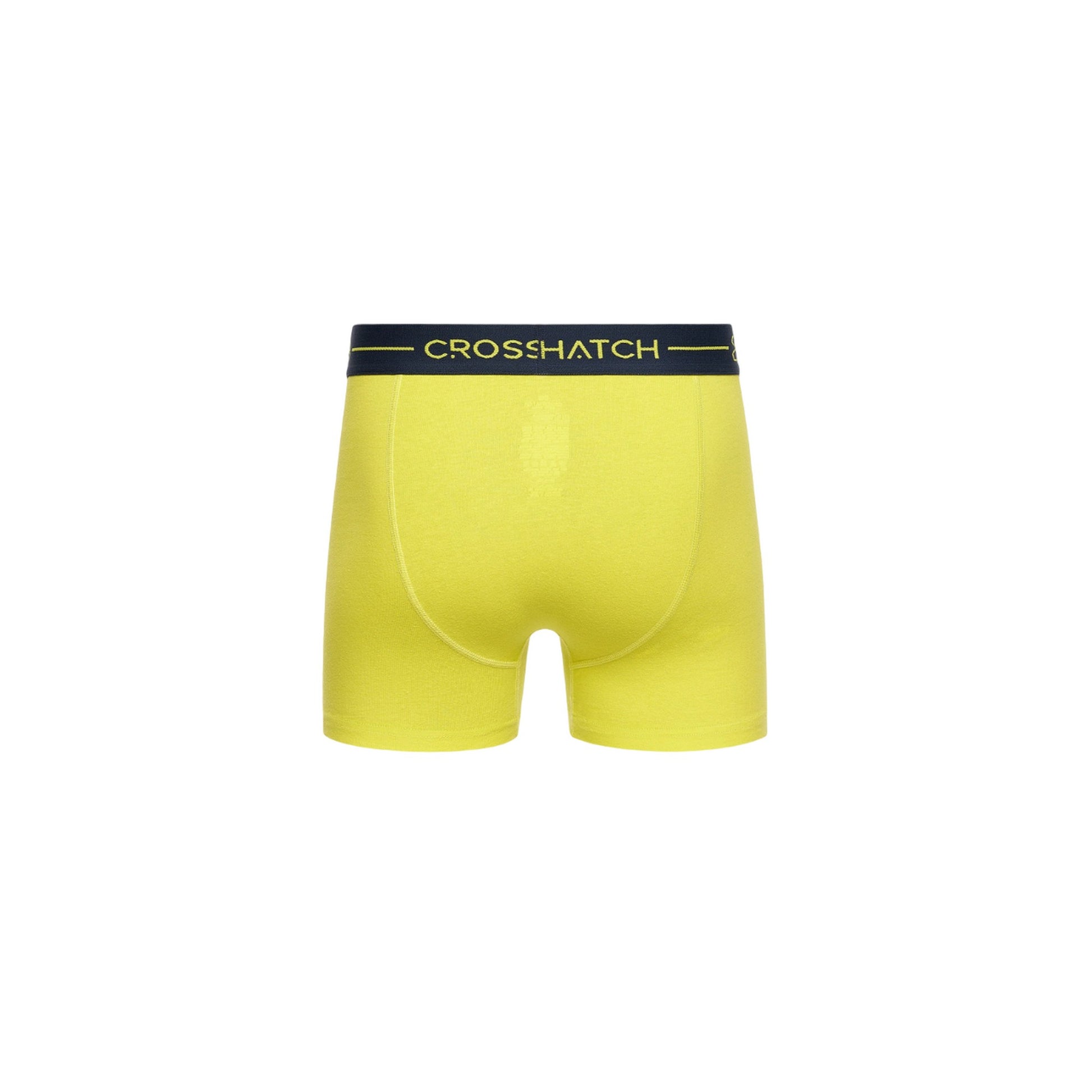 Yellow-Grey-Navy - Lifestyle - Crosshatch Mens Warbler Boxer Shorts (Pack Of 3)