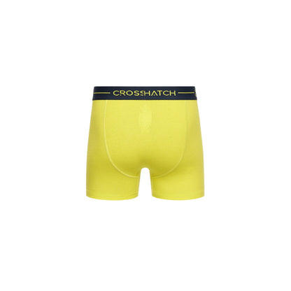 Yellow-Grey-Navy - Lifestyle - Crosshatch Mens Warbler Boxer Shorts (Pack Of 3)