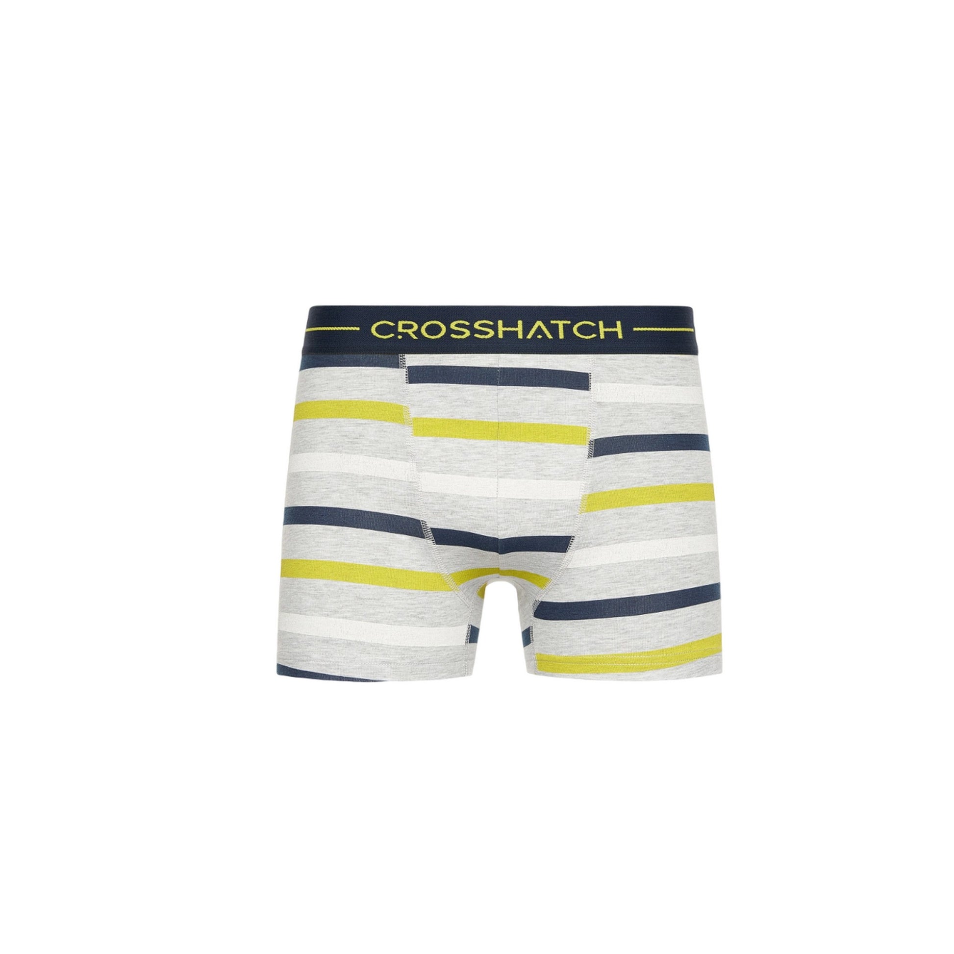 Yellow-Grey-Navy - Back - Crosshatch Mens Warbler Boxer Shorts (Pack Of 3)