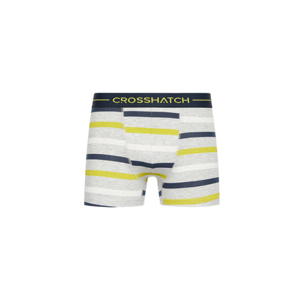 Yellow-Grey-Navy - Back - Crosshatch Mens Warbler Boxer Shorts (Pack Of 3)
