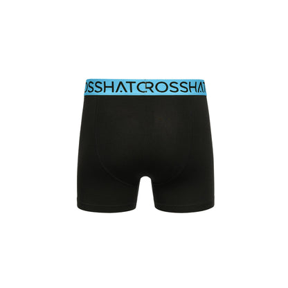 Blue-Black-Grey - Side - Crosshatch Mens Knightling MVE Boxer Shorts (Pack of 3)