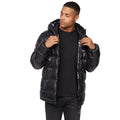 Black - Side - Born Rich Mens Deargo Slim Puffer Jacket