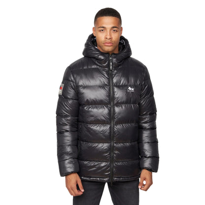 Black - Front - Born Rich Mens Deargo Slim Puffer Jacket