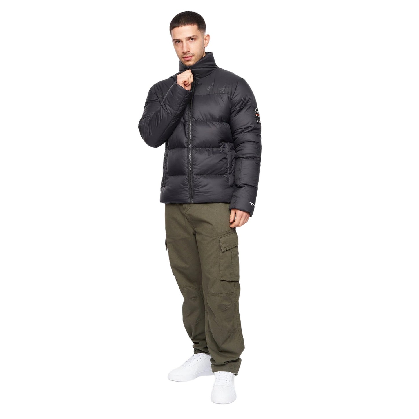 Black - Front - Crosshatch Mens Demerley Padded Jacket