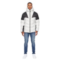 Putty-Black - Side - Duck And Cover Mens Raymax Contrast Panel Padded Jacket