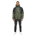 Dark Olive-Black - Side - Duck And Cover Mens Raymax Contrast Panel Padded Jacket