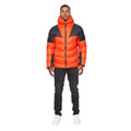 Orange-Black - Side - Duck And Cover Mens Raymax Contrast Panel Padded Jacket