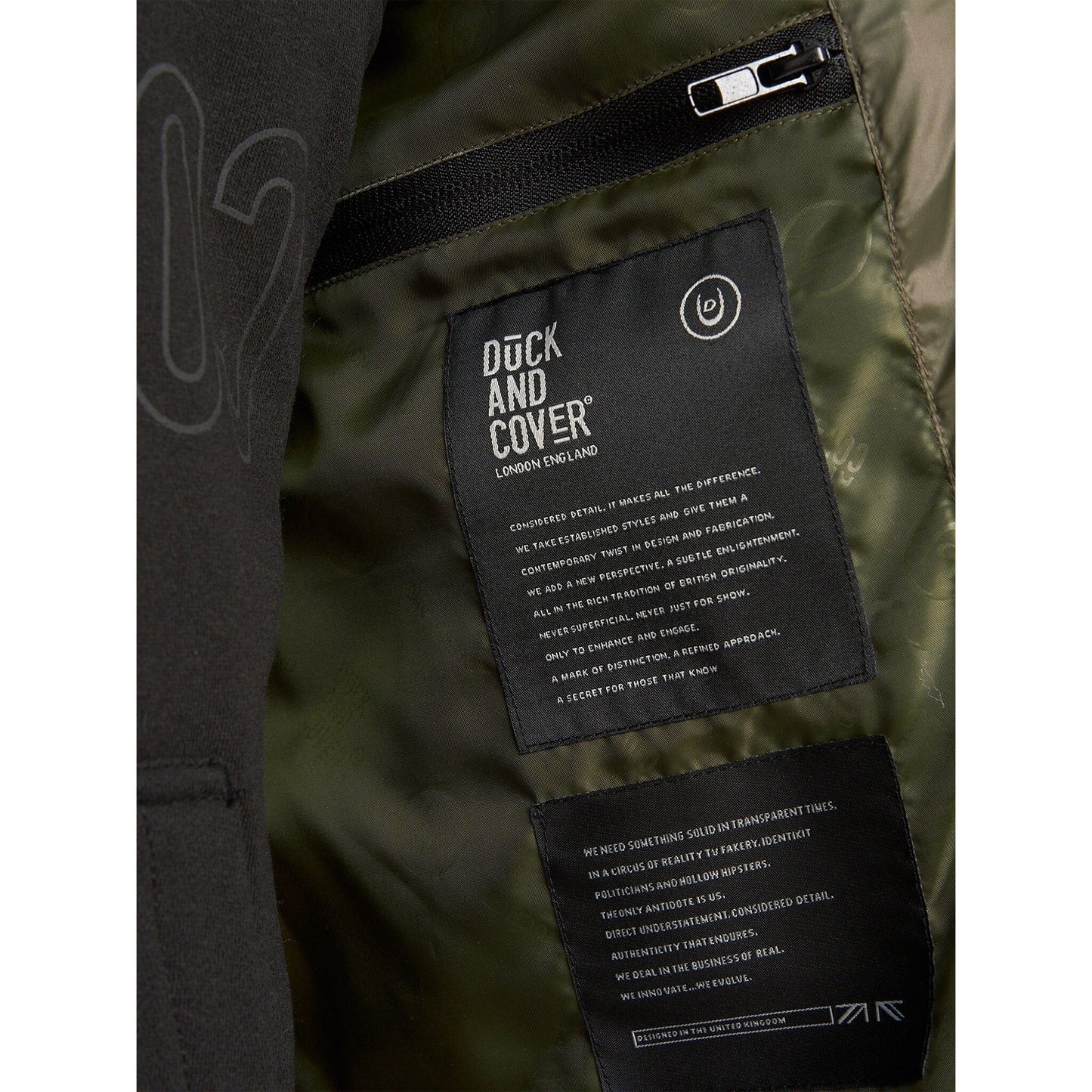 Olive - Side - Duck and Cover Mens Romain Camo Padded Gilet