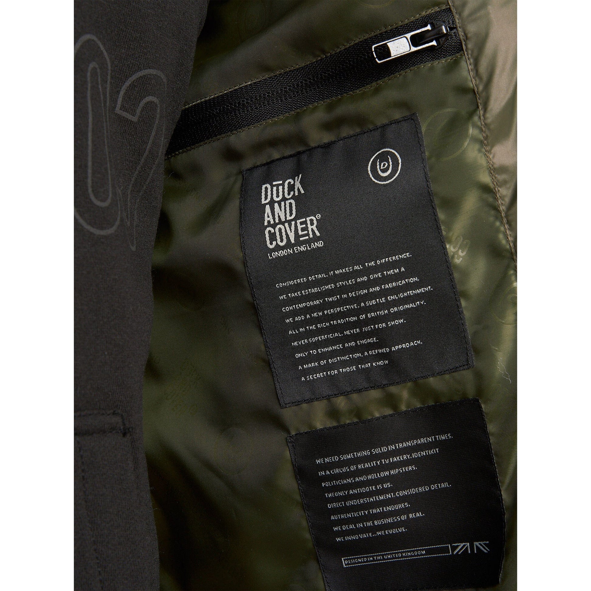 Olive - Side - Duck and Cover Mens Romain Camo Padded Gilet