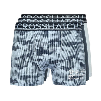 Navy - Front - Crosshatch Mens Guillemot Boxer Shorts (Pack Of 3)