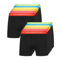 Black - Front - Crosshatch Mens Astral Boxer Shorts (Pack of 12)