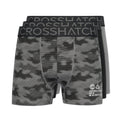 Black-Grey - Front - Crosshatch Mens Buzzard Boxer Shorts (Pack of 5)