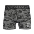 Black-Grey - Close up - Crosshatch Mens Buzzard Boxer Shorts (Pack of 5)