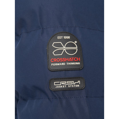 Navy - Side - Crosshatch Mens Longkamp Jacket