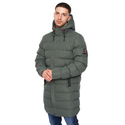 Olive - Front - Crosshatch Mens Longkamp Jacket