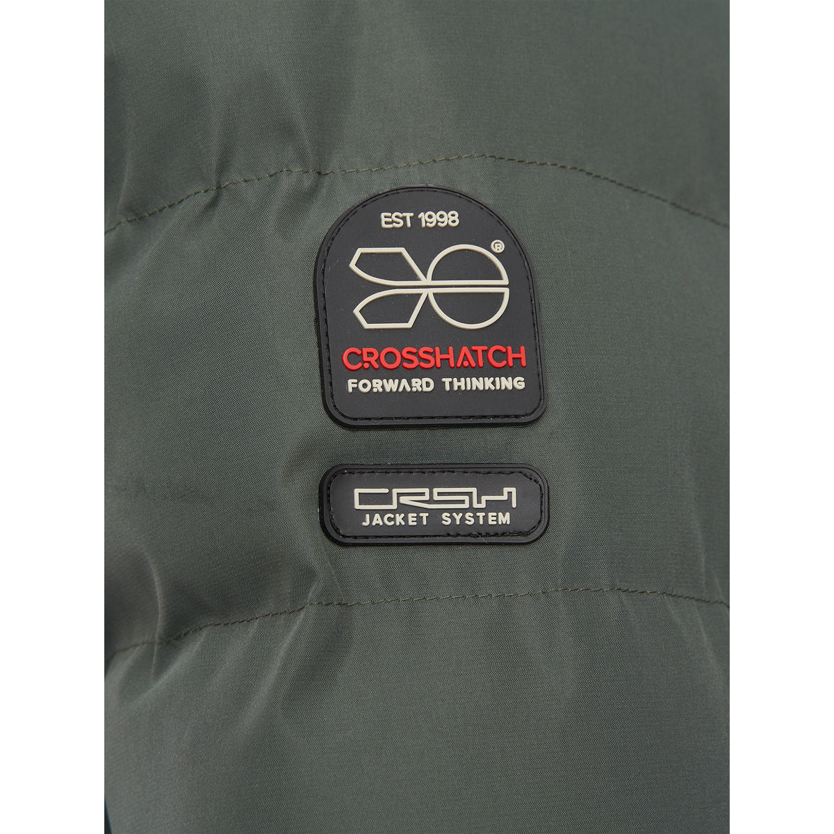 Olive - Side - Crosshatch Mens Longkamp Jacket