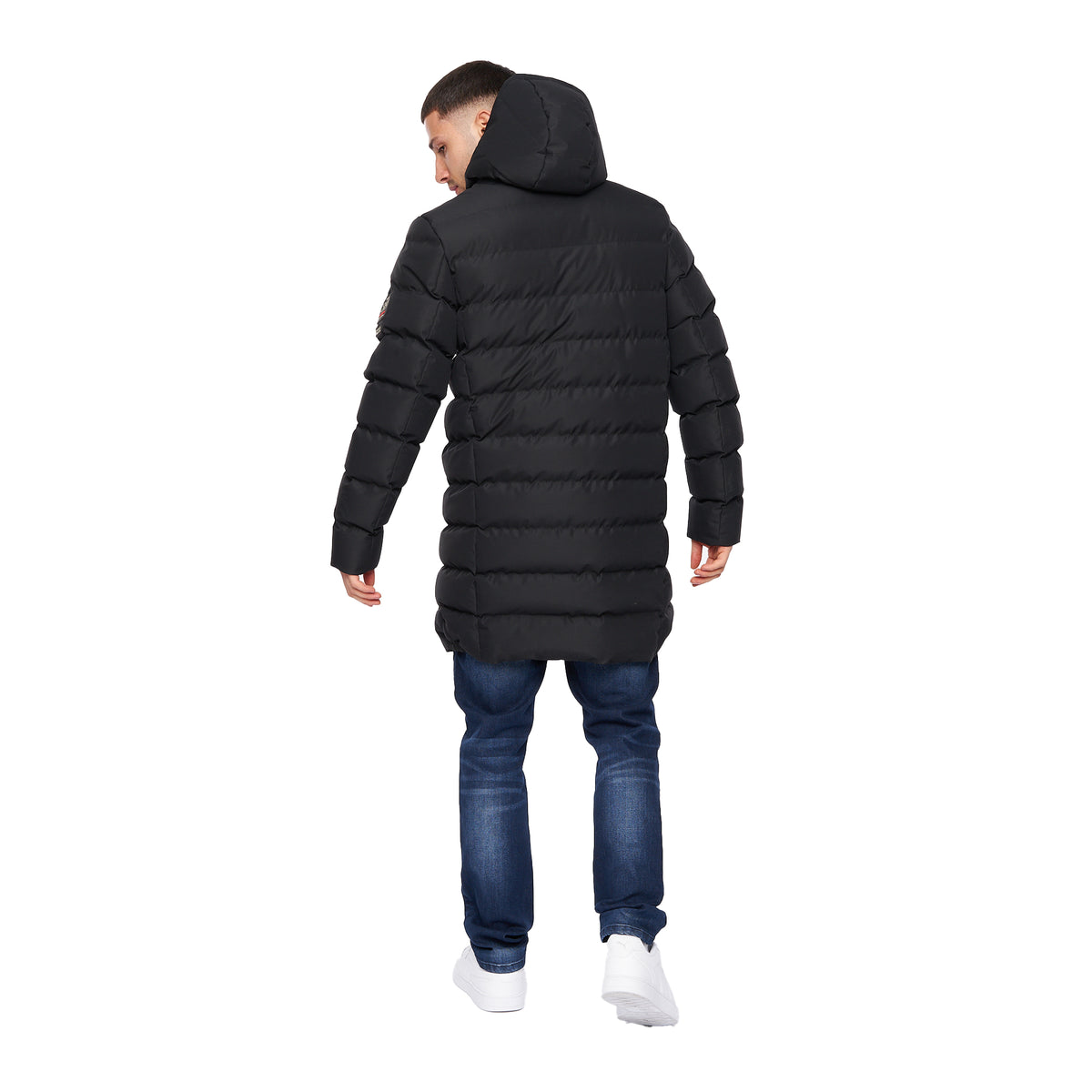 Black - Back - Crosshatch Mens Longkamp Jacket