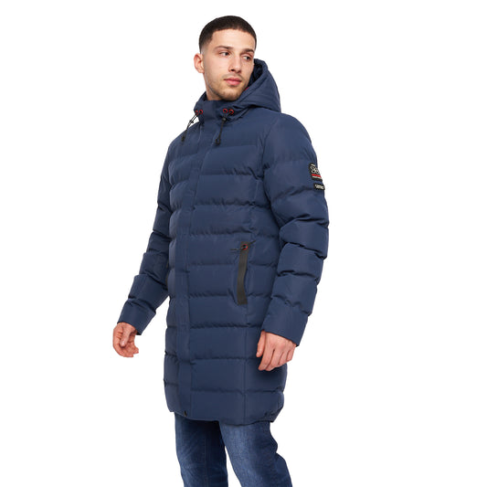Navy - Front - Crosshatch Mens Longkamp Jacket