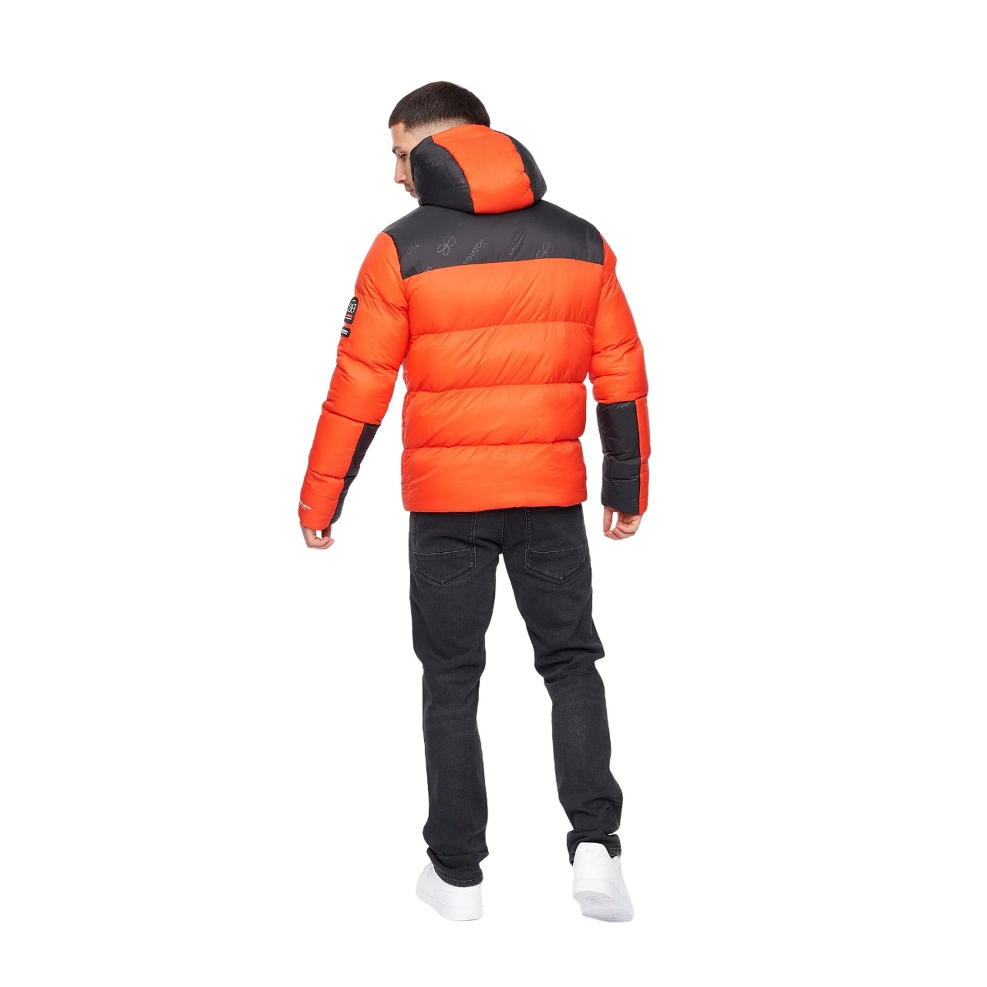 Orange - Back - Crosshatch Mens Chemerley Hooded Jacket