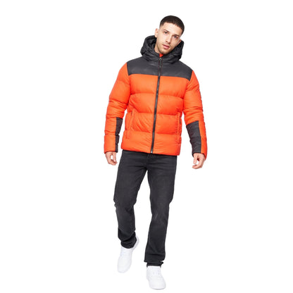 Orange - Side - Crosshatch Mens Chemerley Hooded Jacket