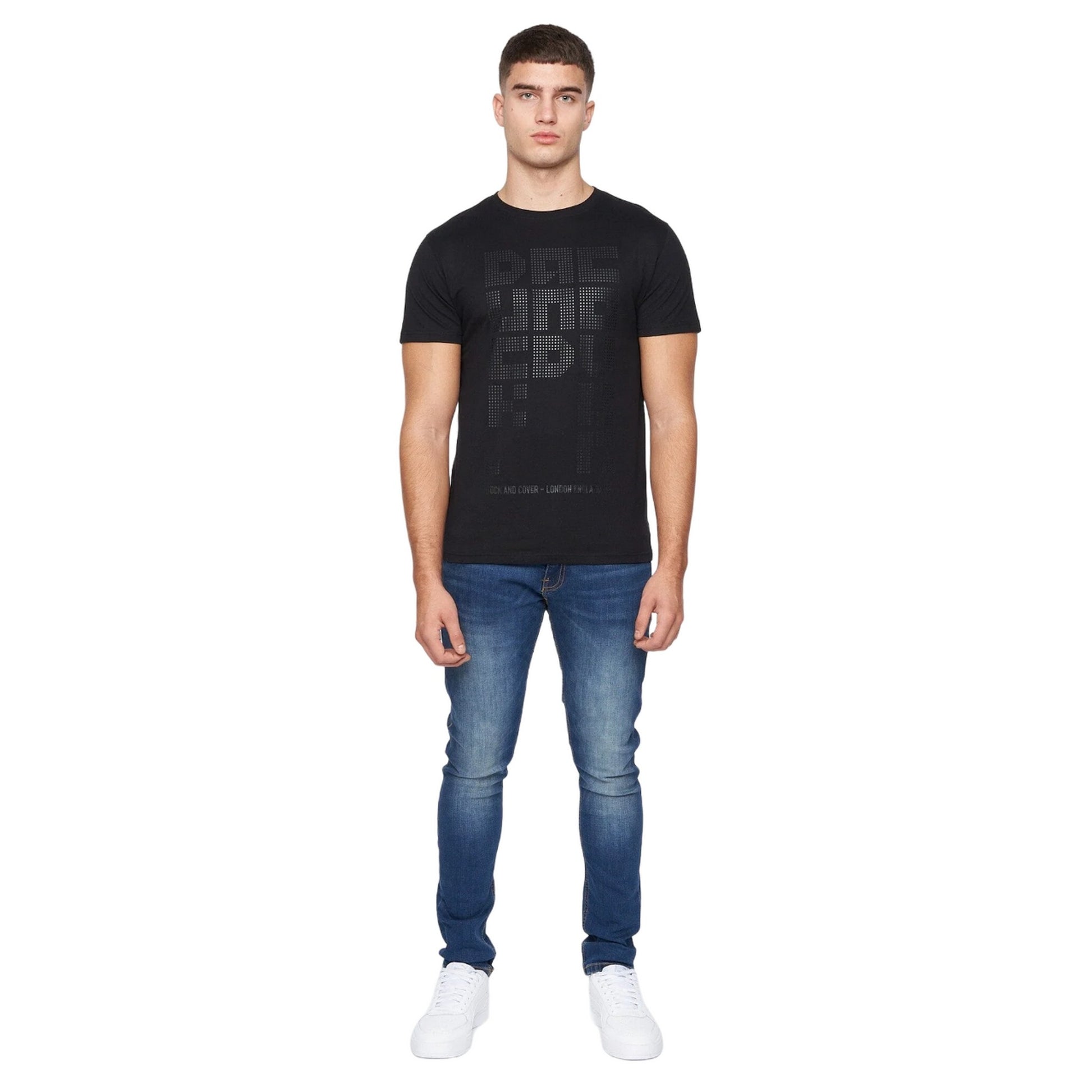 Black - Side - Duck and Cover Mens Banning T-Shirt