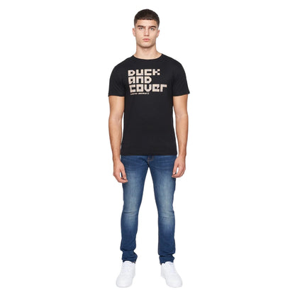Black - Side - Duck and Cover Mens Balding T-Shirt