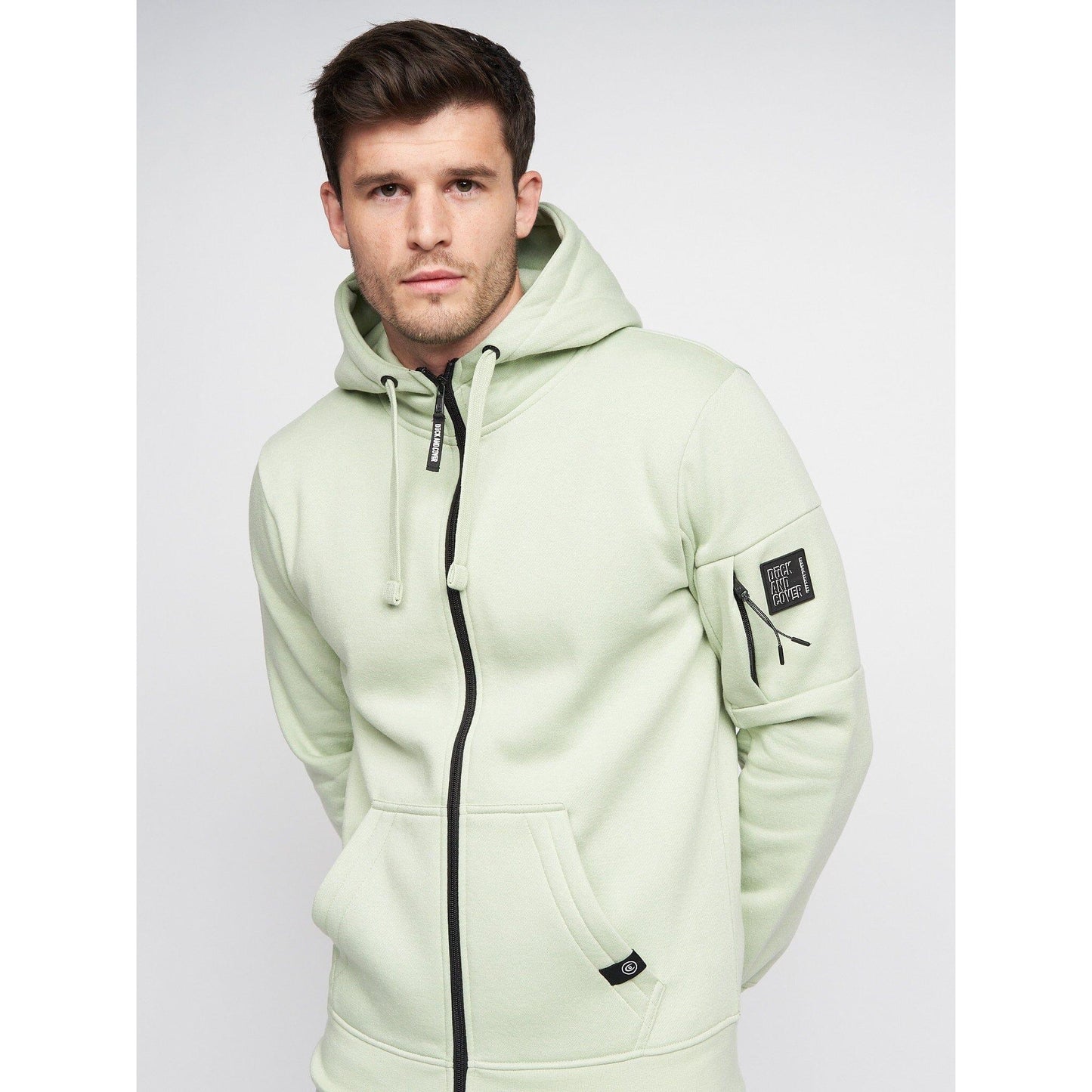 Sage - Front - Duck and Cover Mens Milgate Full Zip Hoodie