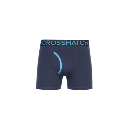 Navy - Pack Shot - Crosshatch Mens Trioglow Boxer Shorts (Pack of 3)
