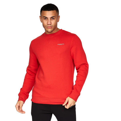 Red-Charcoal - Side - Crosshatch Mens Traymax Crew Neck Sweatshirt (Pack of 2)