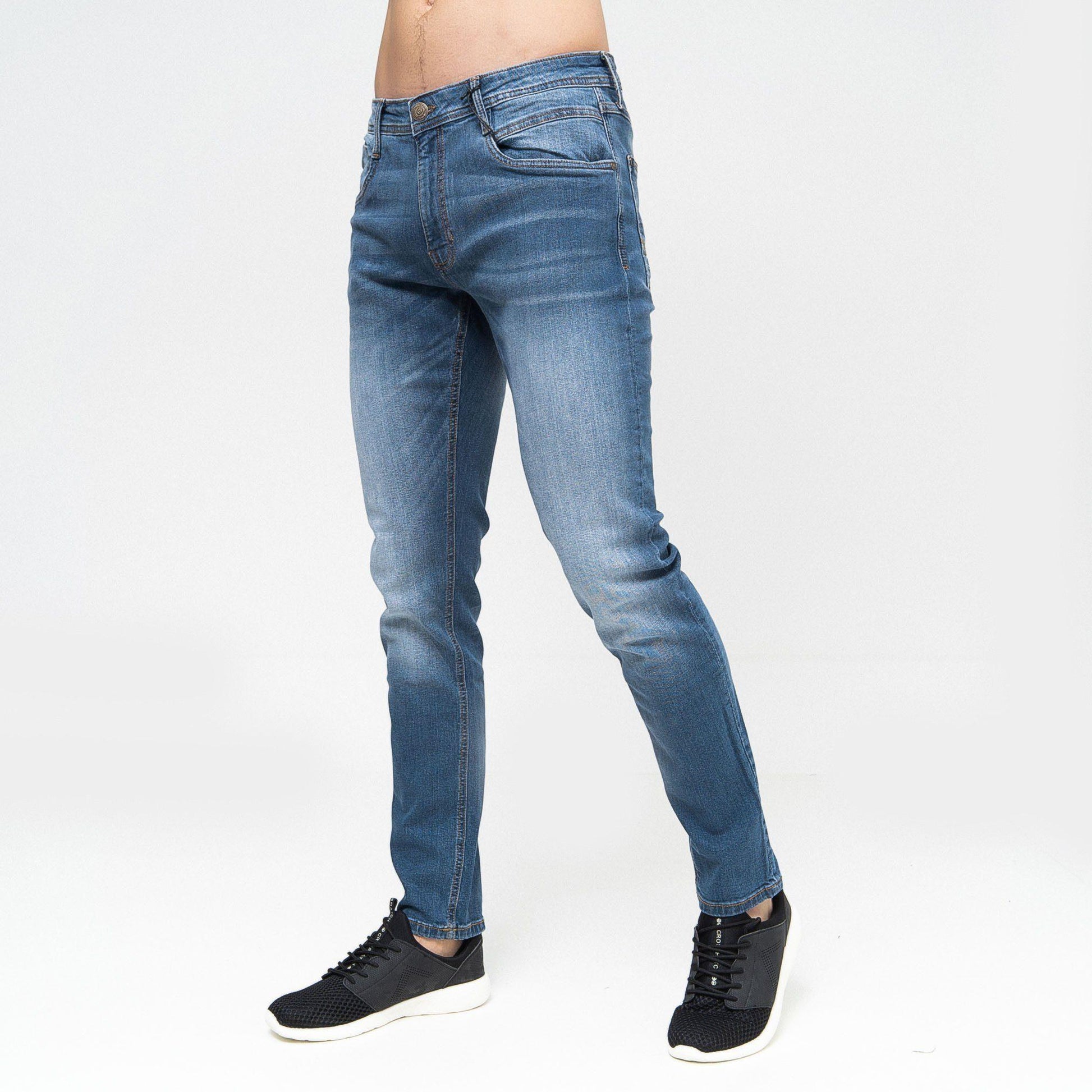 Stone Wash - Front - Duck and Cover Mens Maylead Slim Jeans