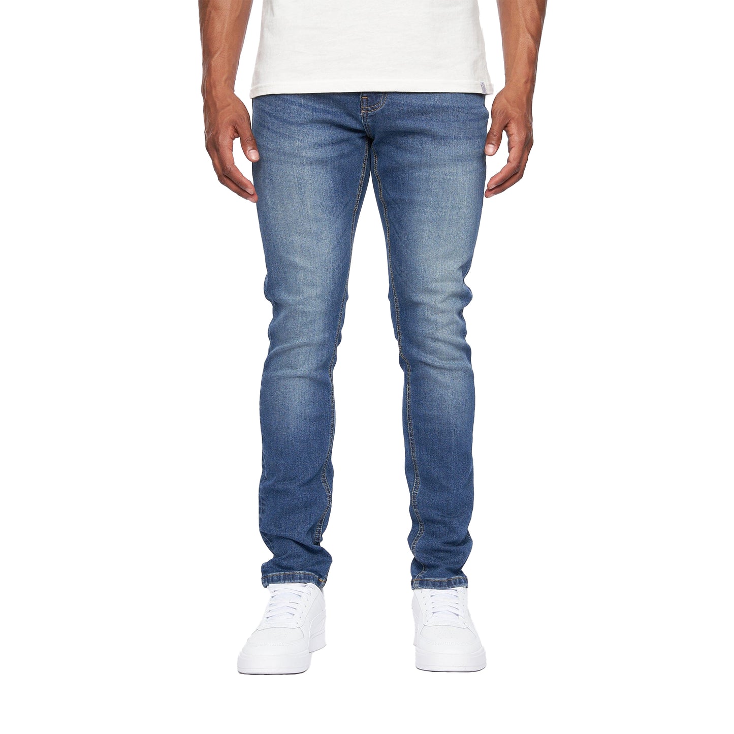 Mid Wash - Front - Duck And Cover Mens Overburg Tapered Jeans