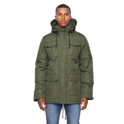 Olive - Front - Duck and Cover Mens Parkit Parka