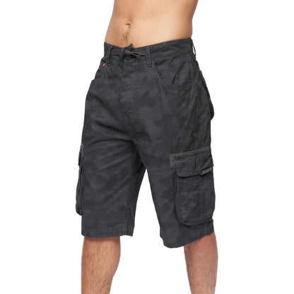 Grey - Front - Crosshatch Mens Hanwhere Camo Cargo Shorts