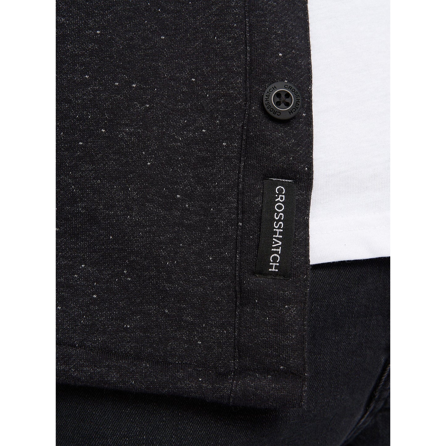 Charcoal - Side - Crosshatch Mens Dakari Fleece Overshirt