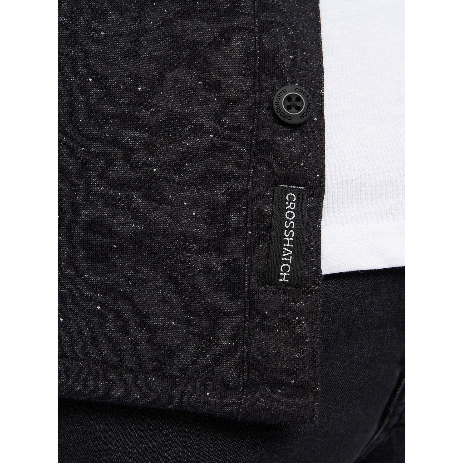 Charcoal - Side - Crosshatch Mens Dakari Fleece Overshirt