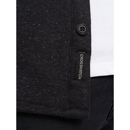 Charcoal - Side - Crosshatch Mens Dakari Fleece Overshirt