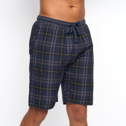 Navy - Front - Crosshatch Mens Matharm Lounge Shorts (Pack of 2)