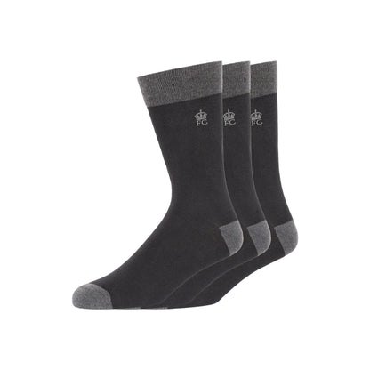 Black-Charcoal - Front - French Connection Unisex Adult Socks (Pack of 3)