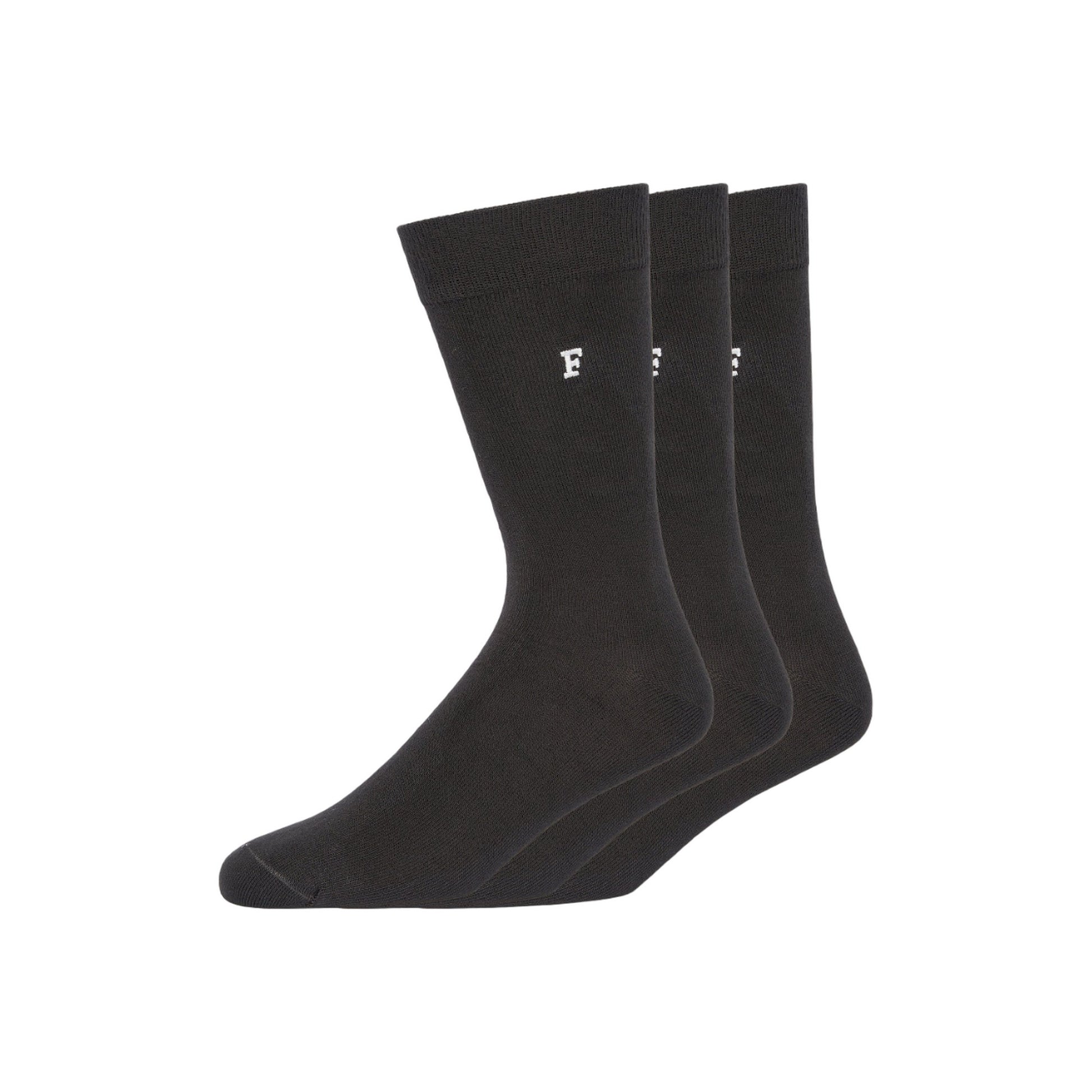 Black - Front - French Connection Unisex Adult Waterfall Socks (Pack of 3)