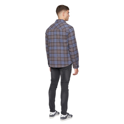 Blue - Back - Duck and Cover Mens Willington Checked Overshirt