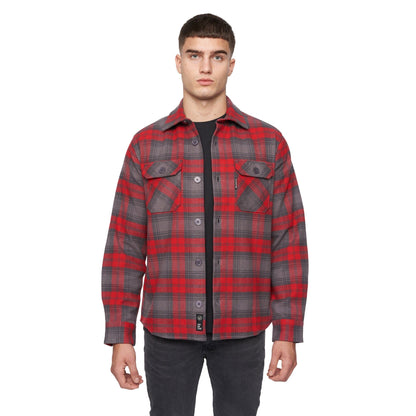 Red - Front - Duck and Cover Mens Willington Checked Overshirt
