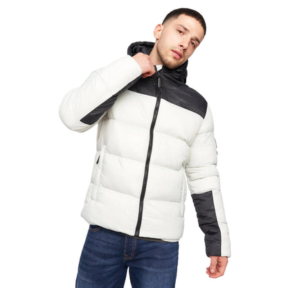 Putty-Black - Front - Crosshatch Mens Chemerley Hooded Jacket