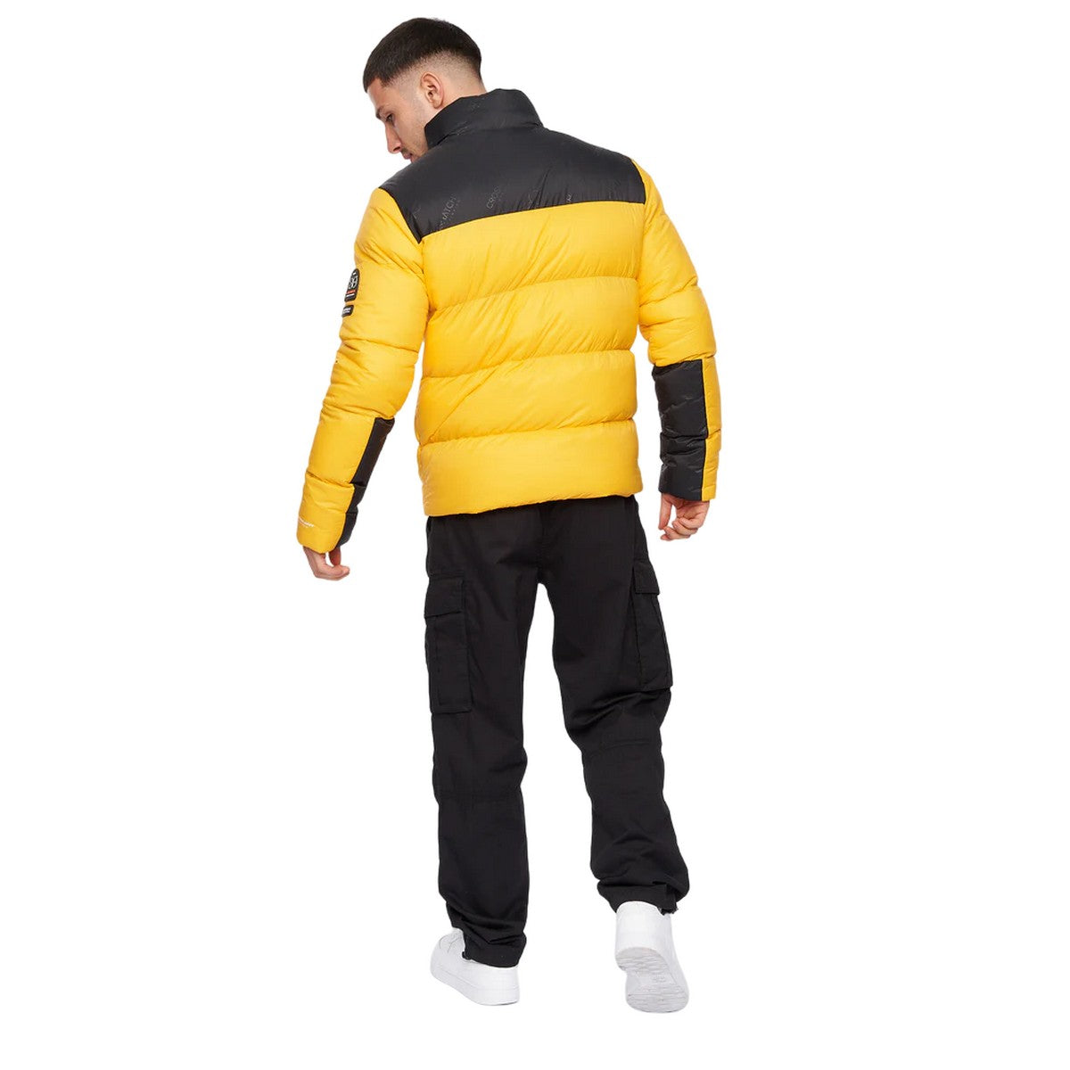 Yellow-Black - Back - Crosshatch Mens Demerley Jacket
