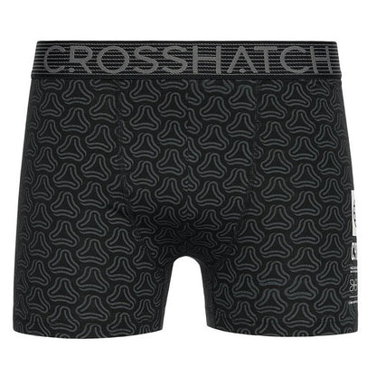 Grey Marl-Black - Side - Crosshatch Mens Buzzard Boxer Shorts (Pack of 5)