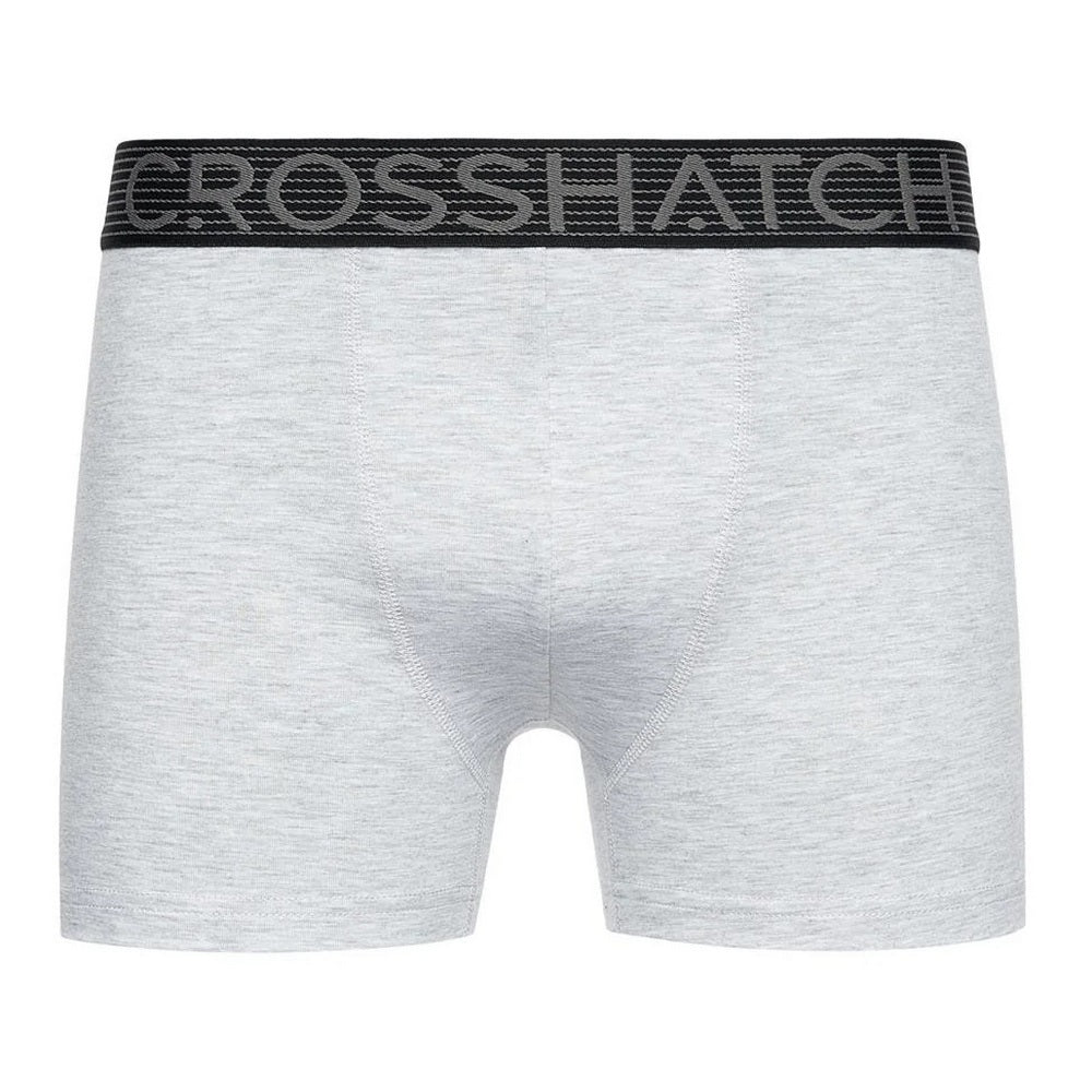 Grey Marl-Black - Pack Shot - Crosshatch Mens Buzzard Boxer Shorts (Pack of 5)